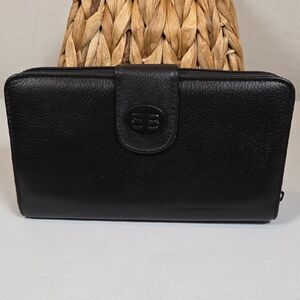 Vintage Classic Buxton Nappa Leather Ladies Wallet Black NWT